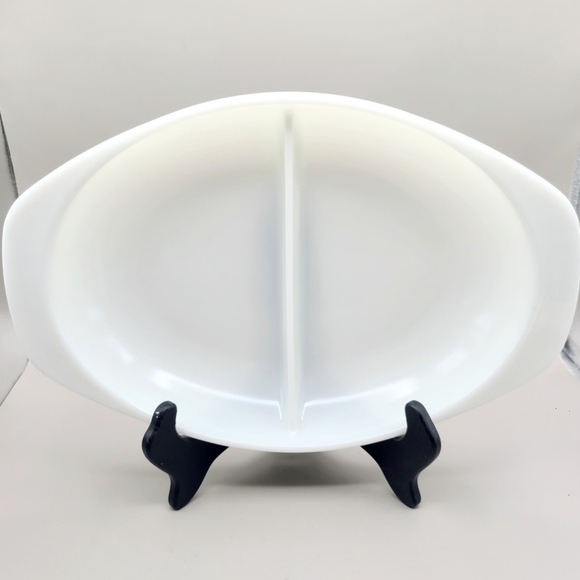 Pyrex Other - Vintage Pyrex Divided Casserole Dish White Milk Glass #1063 11/2 Qt